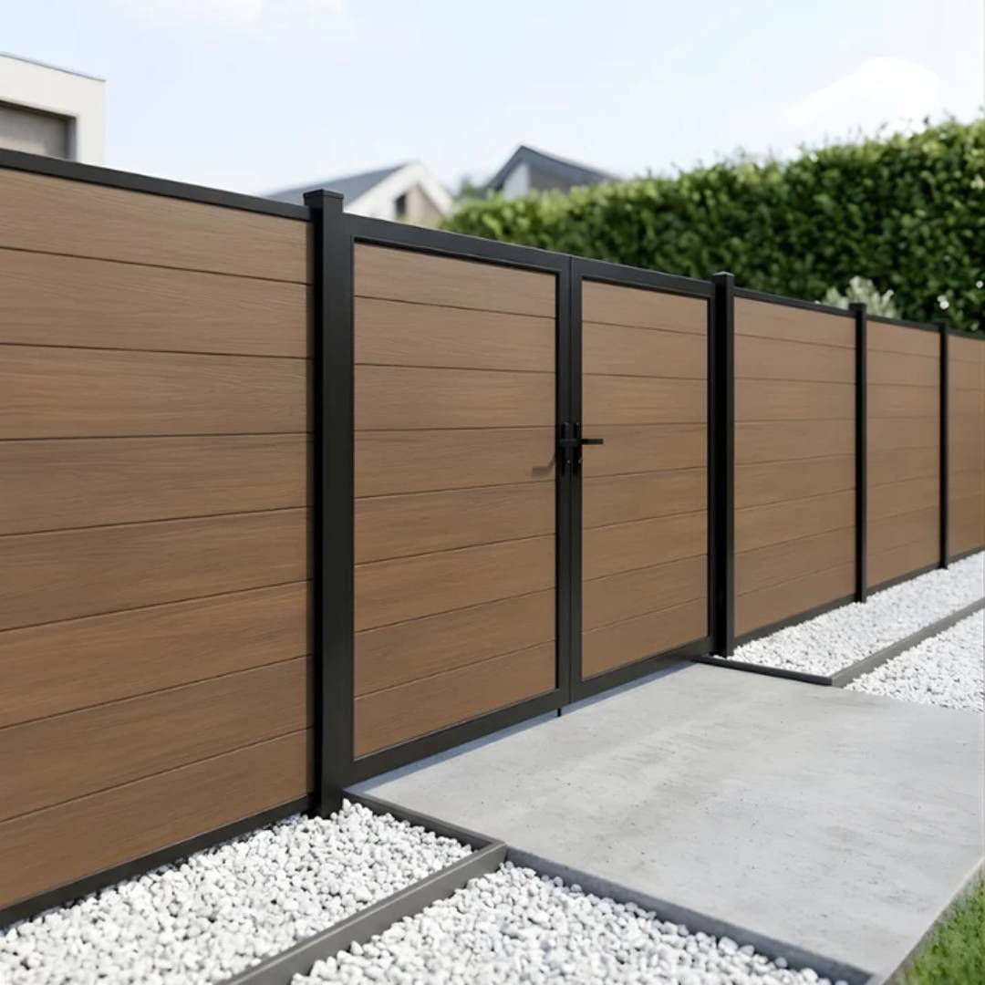 10ft Wide Composite Privacy Gate – Rust-Proof Aluminum Frame Set