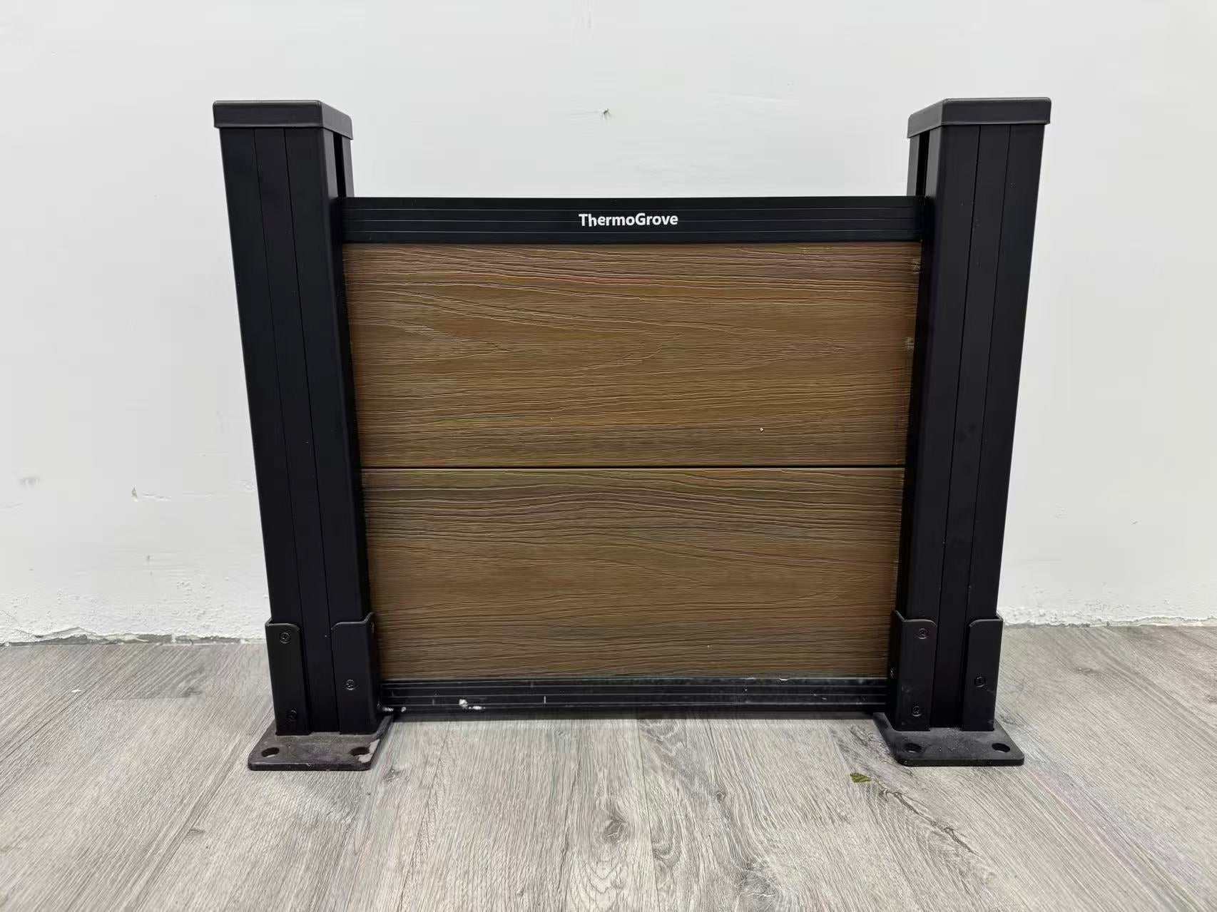 ThermoGrove Brown Composite Fence with Post Kit | Durable Outdoor Privacy Fence Panels for Backyard, Garden, Patio, Easy Installation