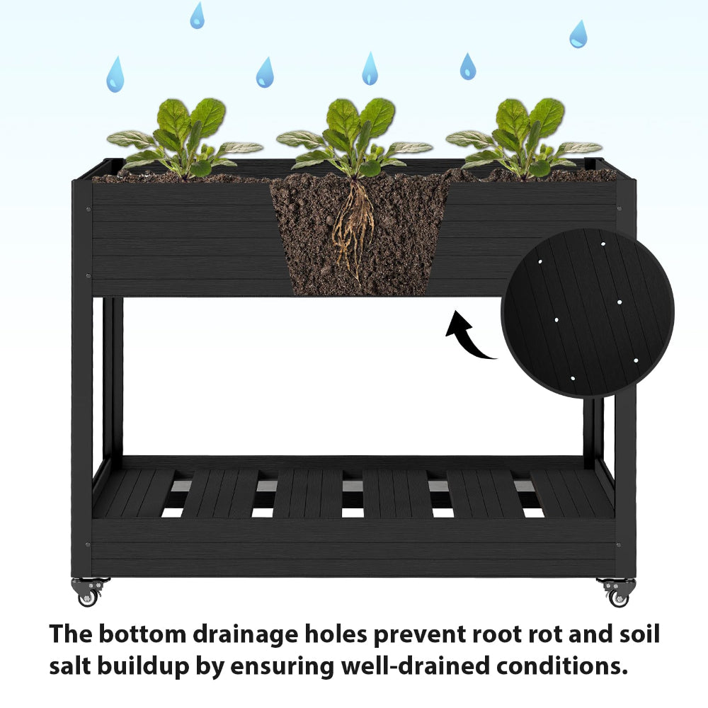 48"x24"x34'' Raised Garden Bed on Wheels