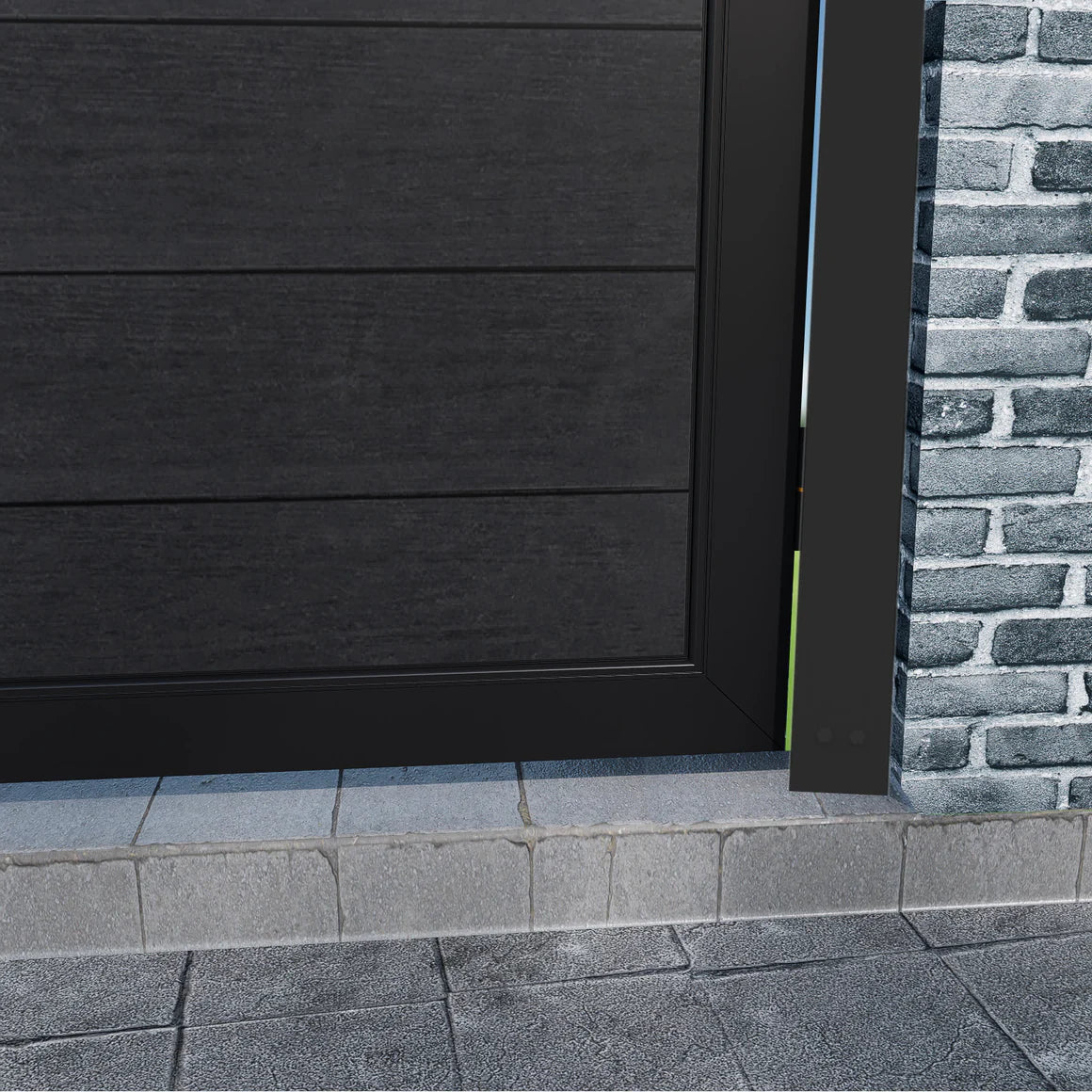 6.2ft Black Aluminum Gate Posts for Single or Double Gates, Surface Mount Gatepost for Concrete or Ground Install