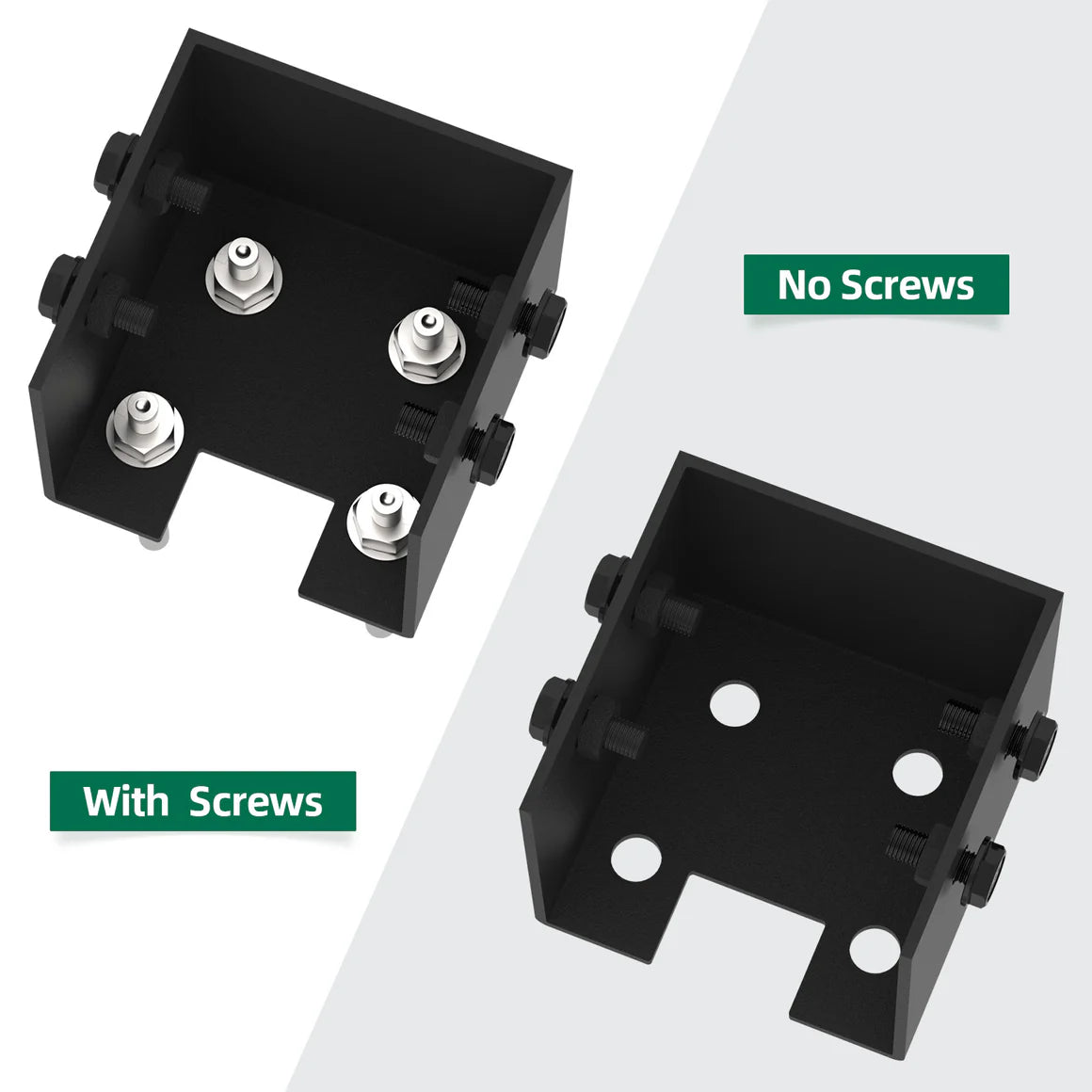 6.2ft Black Aluminum Gate Posts for Single or Double Gates, Surface Mount Gatepost for Concrete or Ground Install