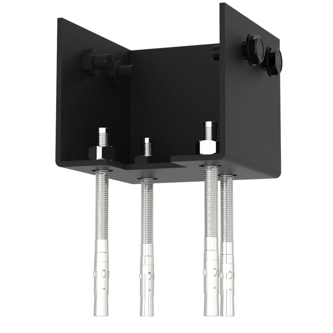 6.2ft Black Aluminum Gate Posts for Single or Double Gates, Surface Mount Gatepost for Concrete or Ground Install