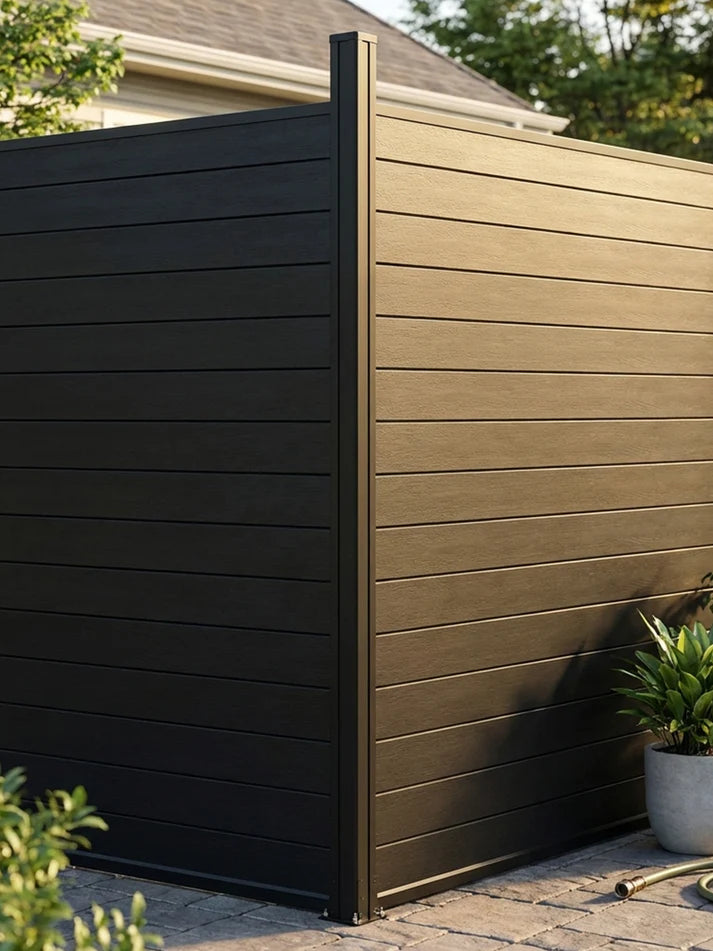 6' Wide Black Aluminum Privacy Fence – 6ft8ft Post Options