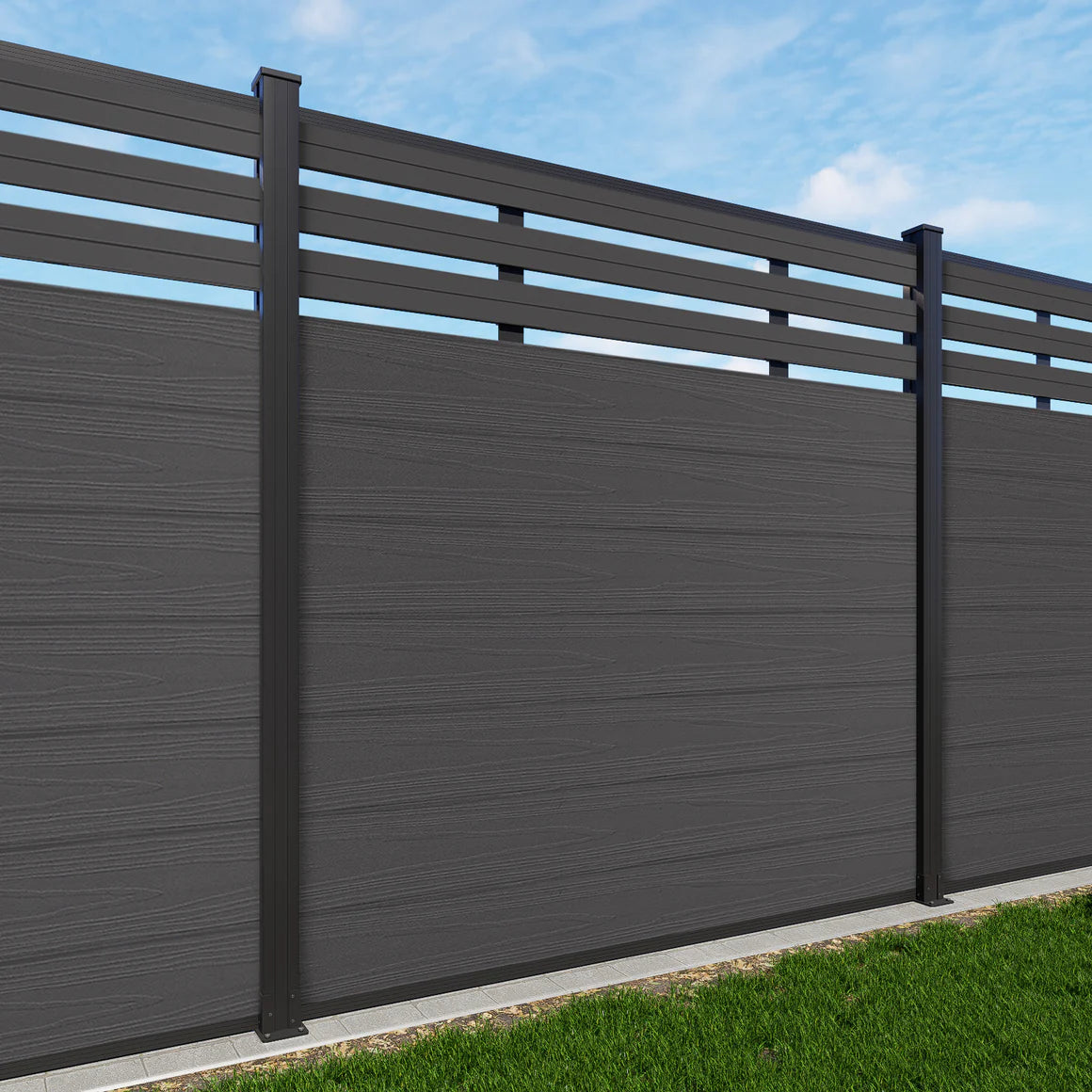 6' x 6' Slat Top Semi-Privacy Composite Fence Panel
