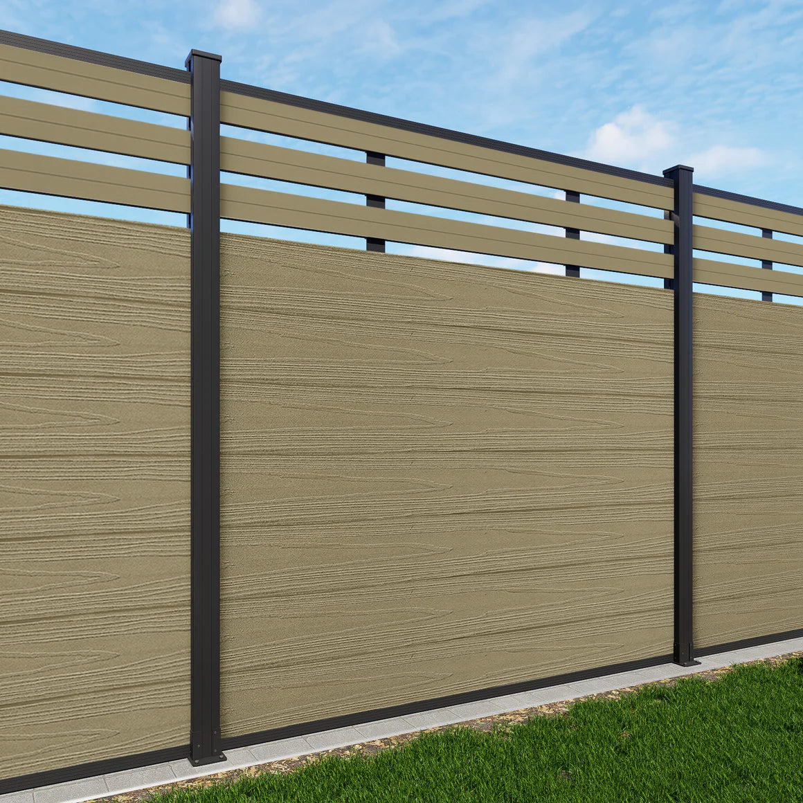 6' x 6' Slat Top Semi-Privacy Composite Fence Panel