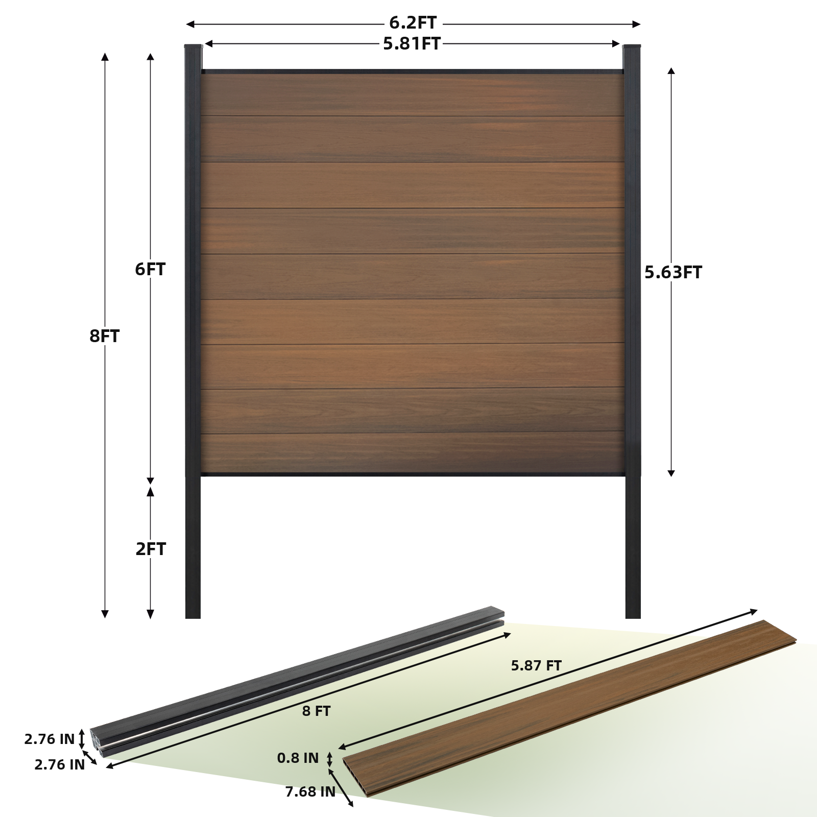 6' x 6' WPC Premium Privacy Fence (In-Ground Series)