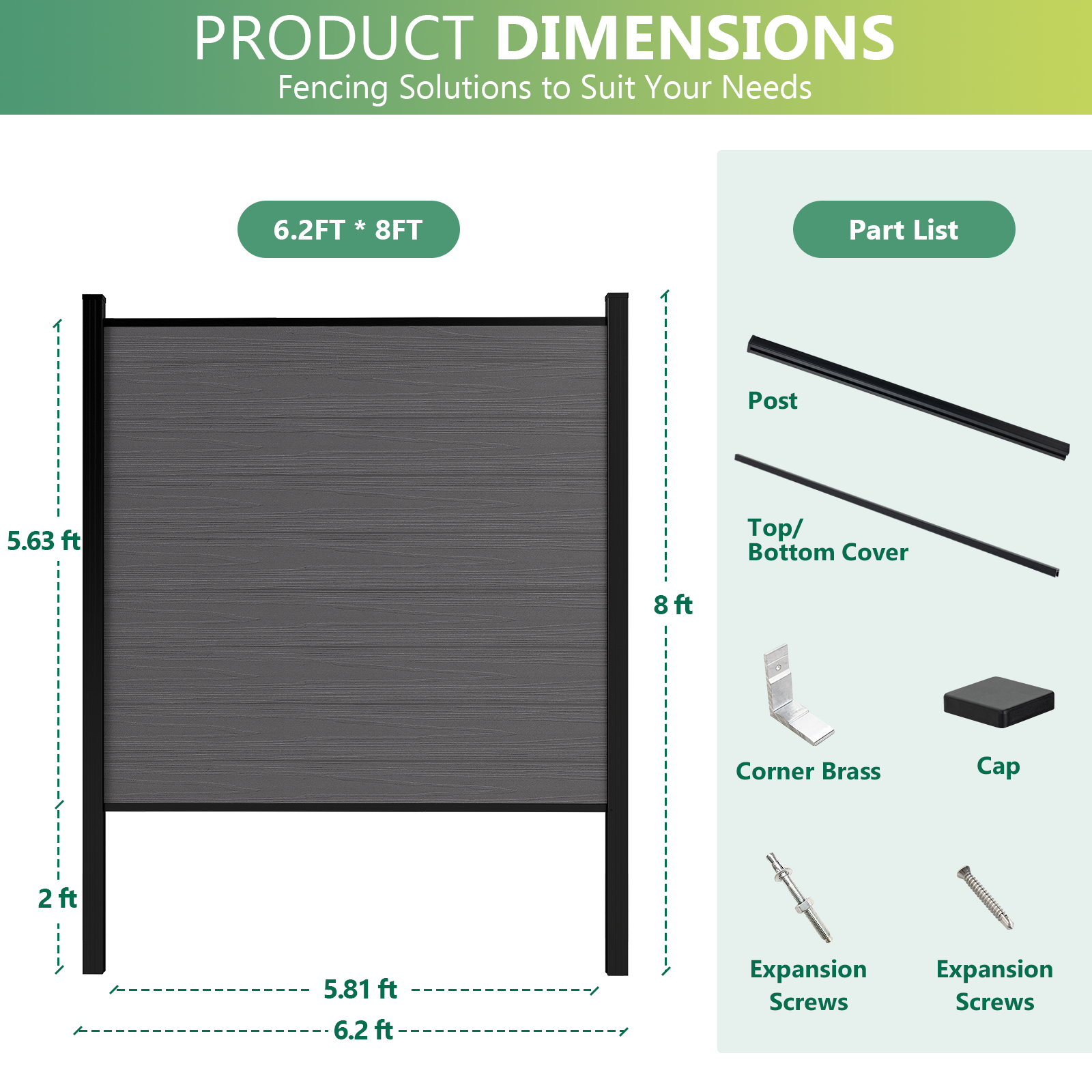 6' x 6' WPC Premium Privacy Fence (In-Ground Series)