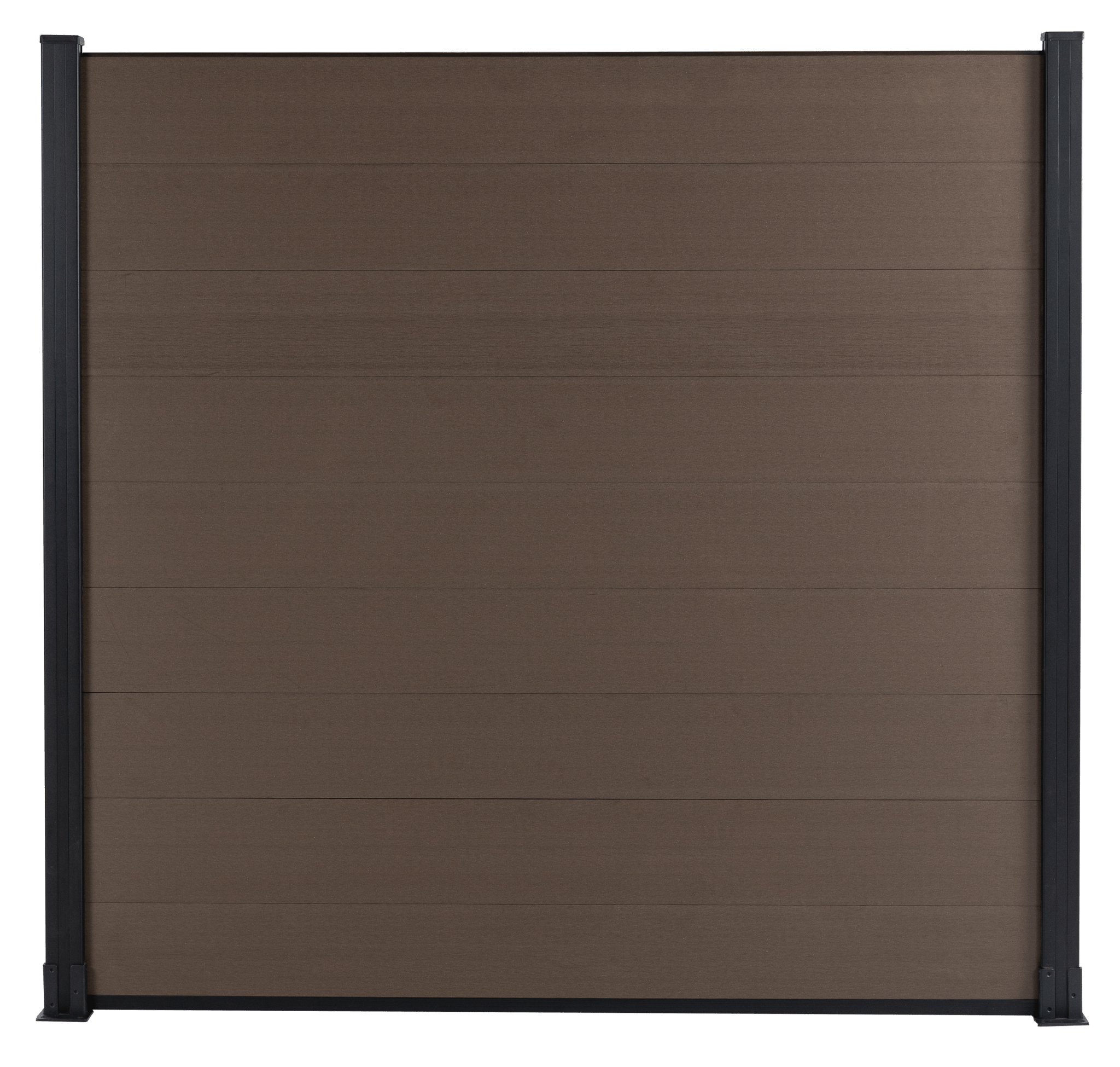 6ft x 6ft Brushed Finish panel fence, ground screw installation, aluminum frame/posts - CourtyardMart