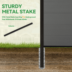 6ft x 6ft Brushed Finish panel fence, inground post, aluminum frame/posts - CourtyardMart
