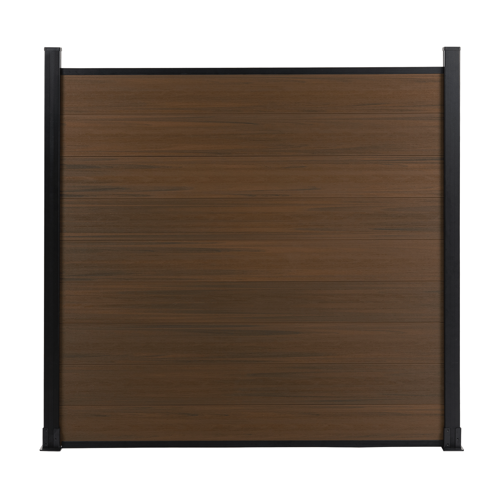 6ft x 6ft Wood grain panel fence, ground screw installation, aluminum frame/posts - CourtyardMart