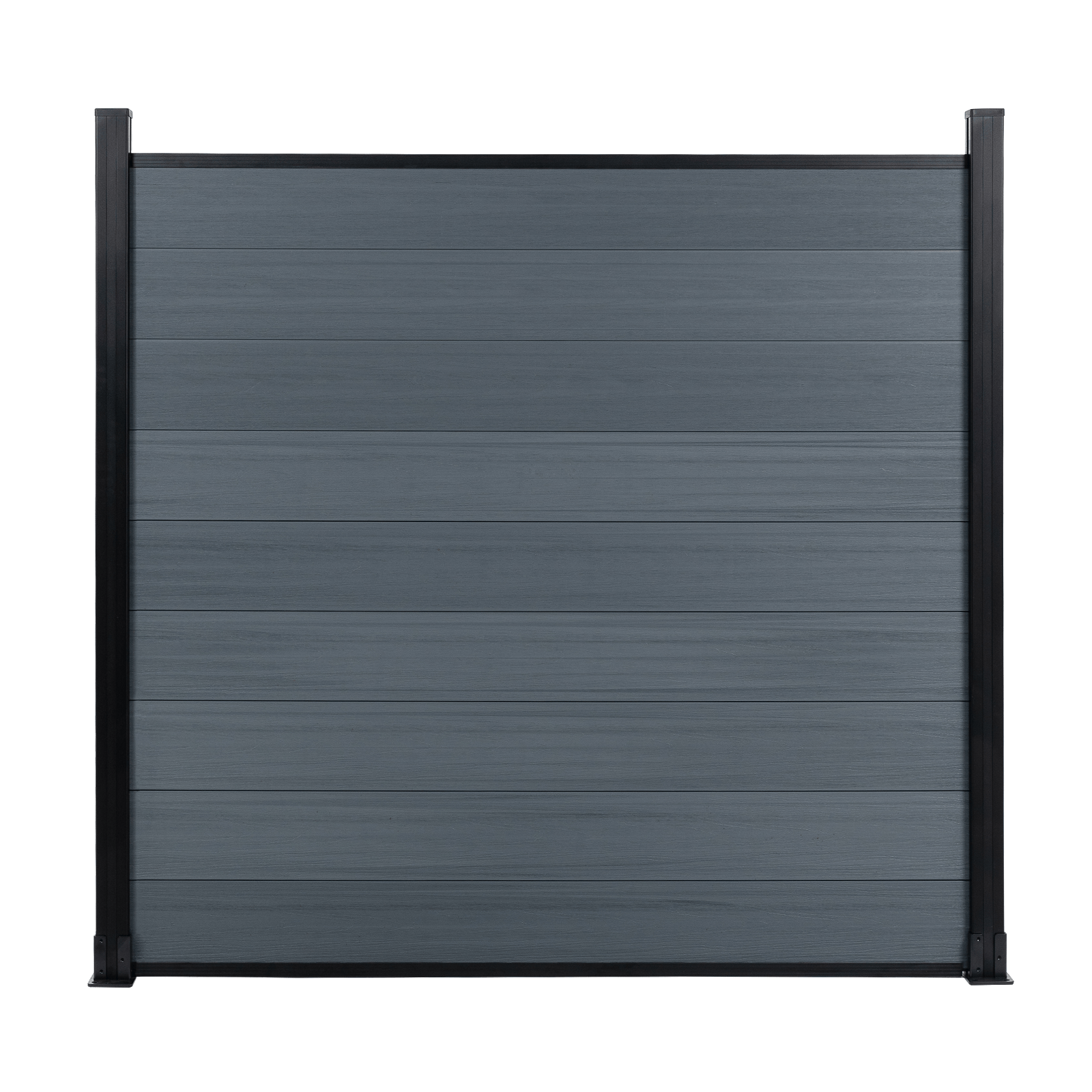 6ft x 6ft Wood grain panel fence, ground screw installation, aluminum frame/posts - CourtyardMart