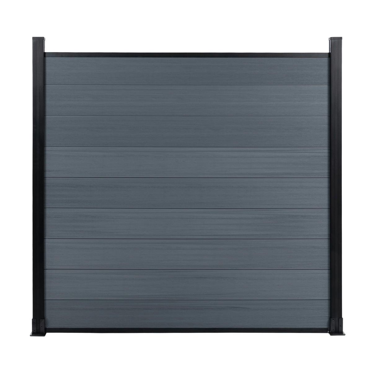 6ft x 6ft Wood grain panel fence, ground screw installation, aluminum frame/posts - CourtyardMart