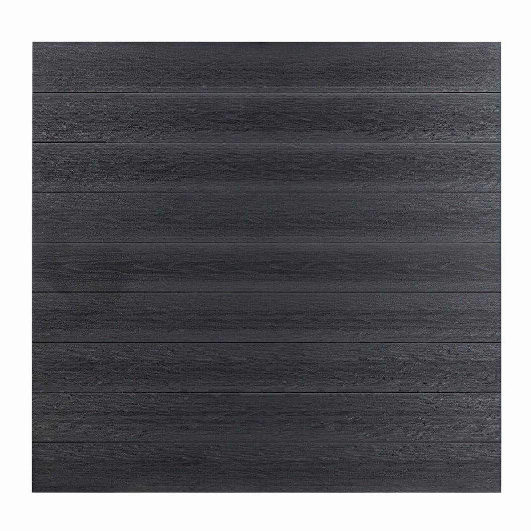 6ft x 6ft Wood grain panel fence, ground screw installation, aluminum frame/posts - CourtyardMart
