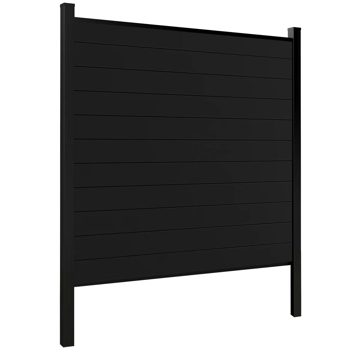 6ft W x 6ft/8ft H Black Aluminum Privacy Fence Panel, Waterproof & UV Resistant Outdoor Fencing for Backyard, Garden, and Patio