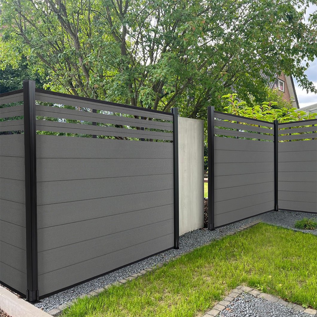 72in*72in Lattice Top fence Brushed Finish,ground screw installation - CourtyardMart