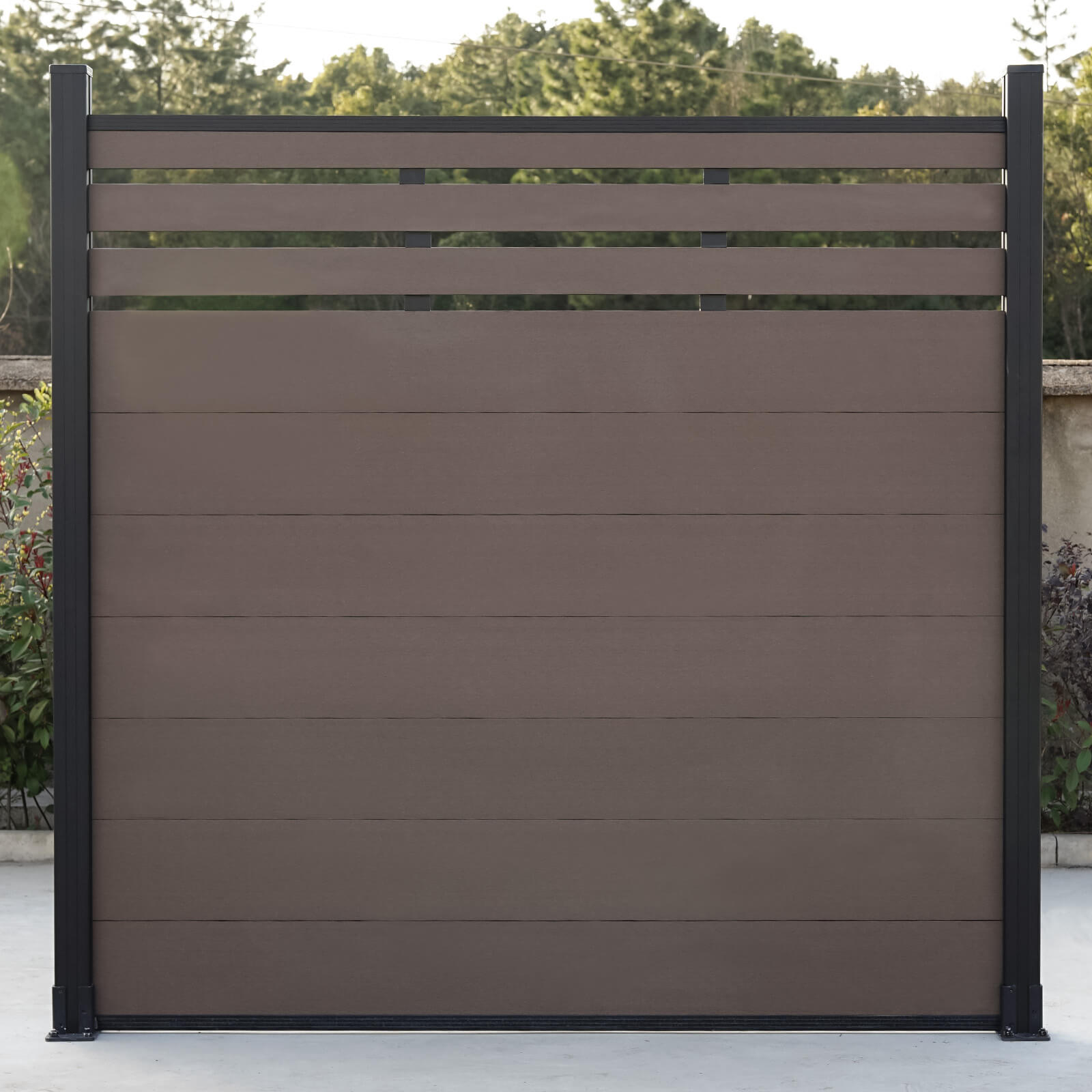 72in*72in Lattice Top fence Brushed Finish,ground screw installation - CourtyardMart