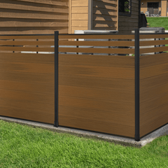 8 ft H x 6 ft Lattice Top fence Ground screw installation - CourtyardMart