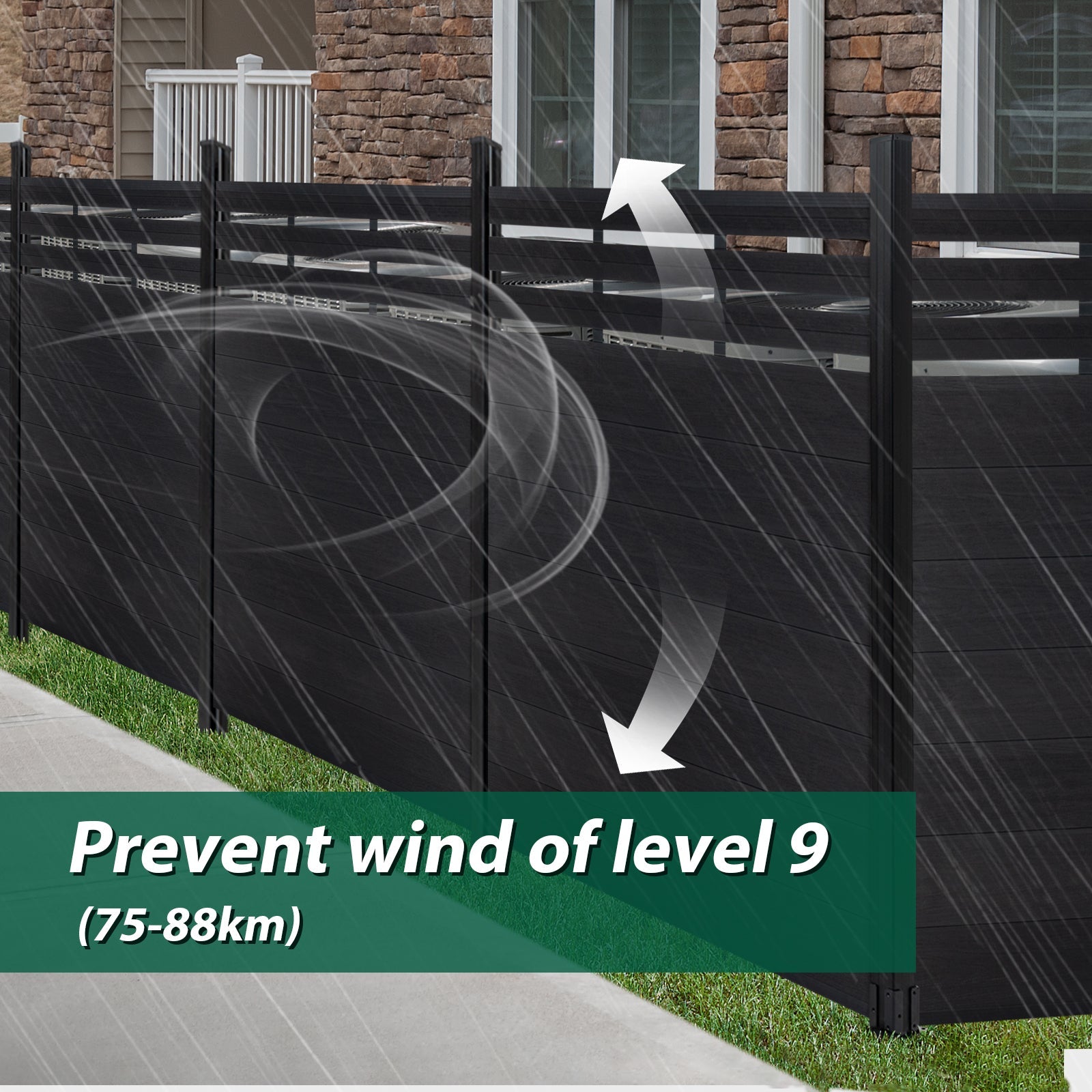 8 ft H x 6 ft Lattice Top fence Ground screw installation - CourtyardMart