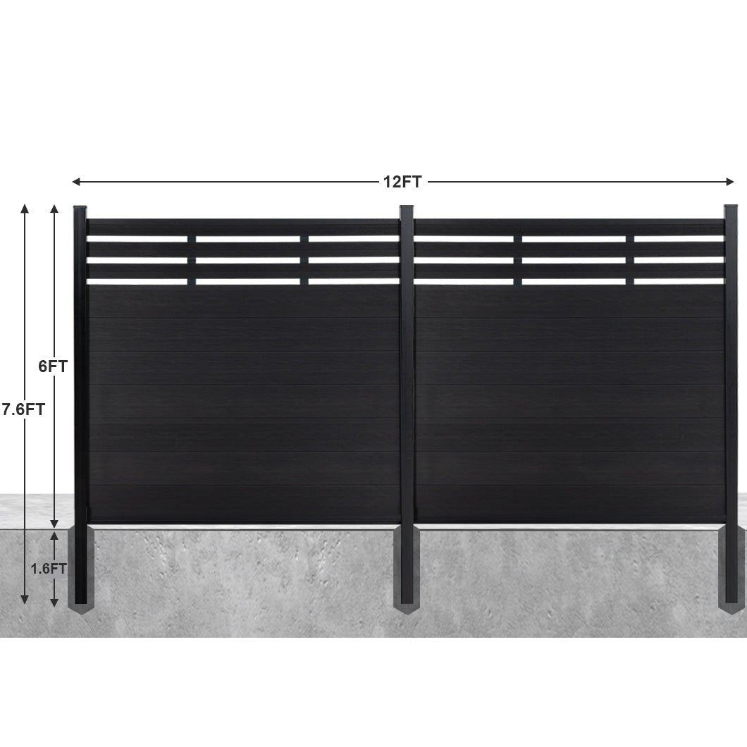 8ft x 6ft Lattice Top fence inground post aluminum frame/posts - CourtyardMart