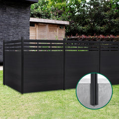 8ft x 6ft Lattice Top fence inground post aluminum frame/posts - CourtyardMart