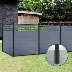8ft x 6ft Lattice Top fence inground post aluminum frame/posts - CourtyardMart