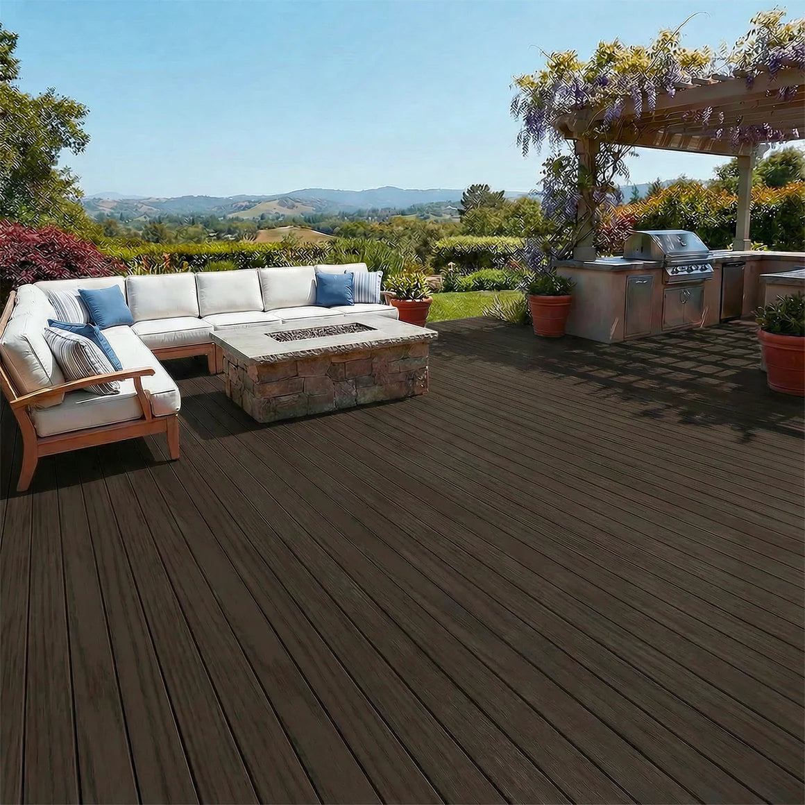 96 in Composite Decking Board, 5.5 in Wide, Outdoor Deck Board, 3 Colors Available