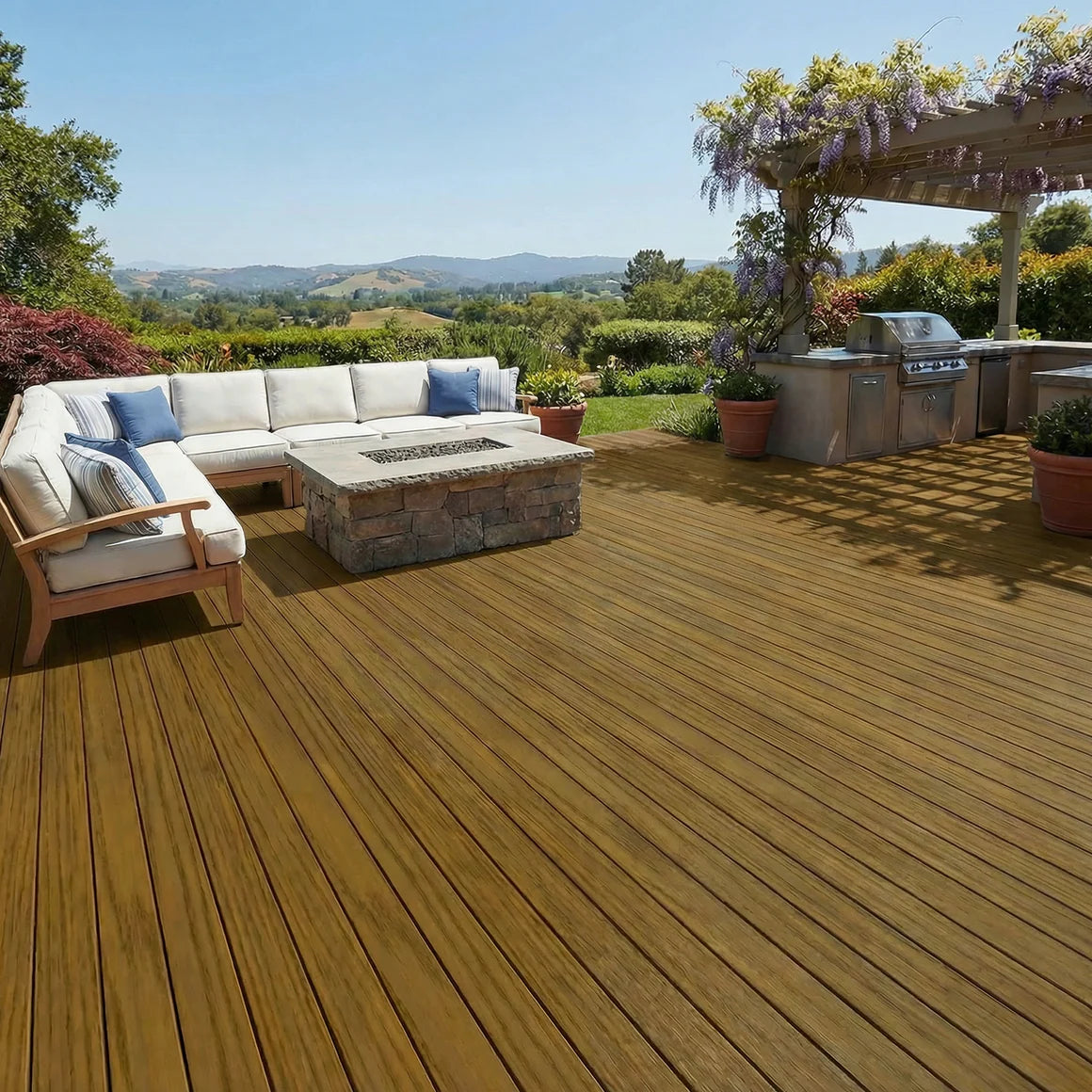 96 in Composite Decking Board, 5.5 in Wide, Outdoor Deck Board, 3 Colors Available
