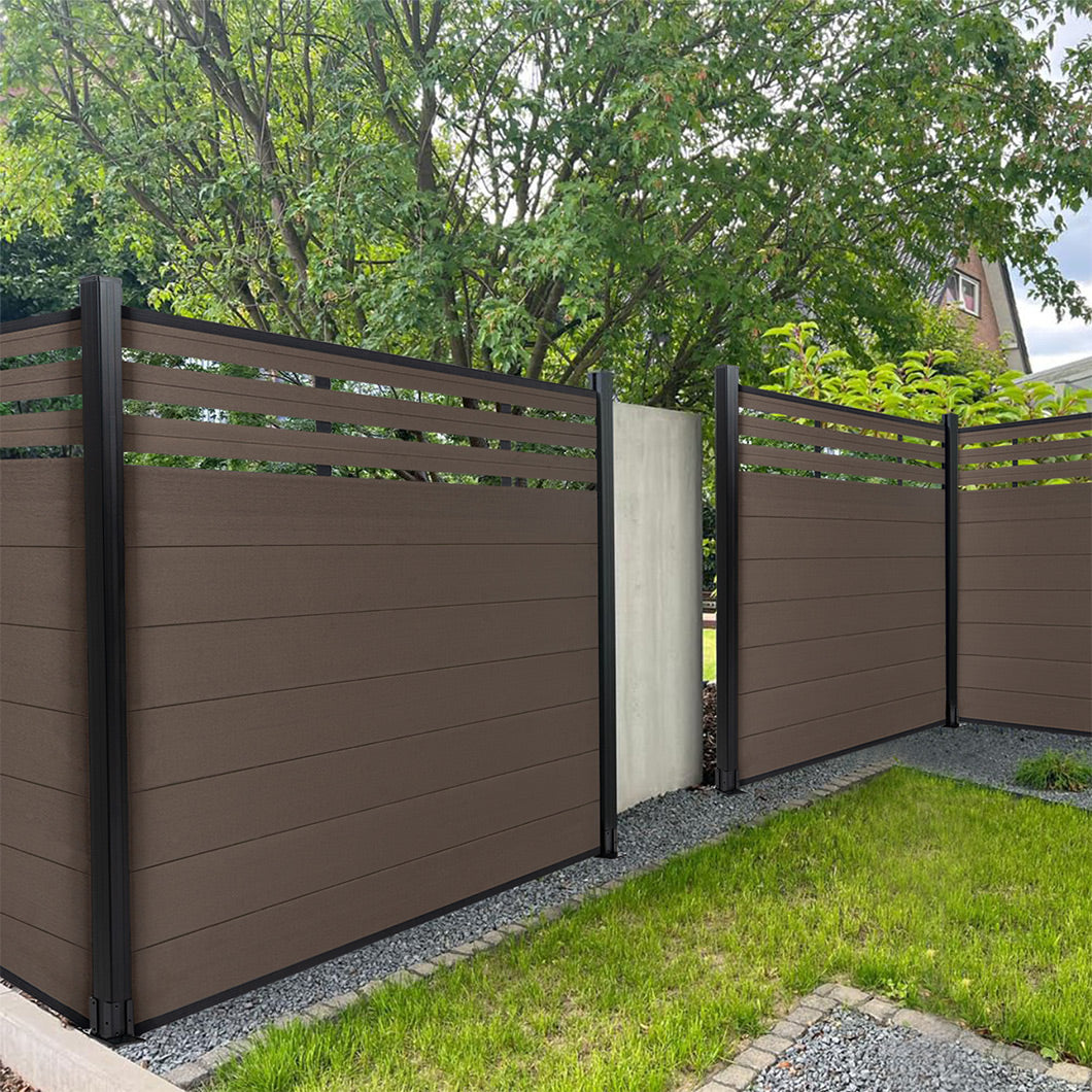 6ft*6ft Lattice Top fence Brushed Finish,ground screw installation