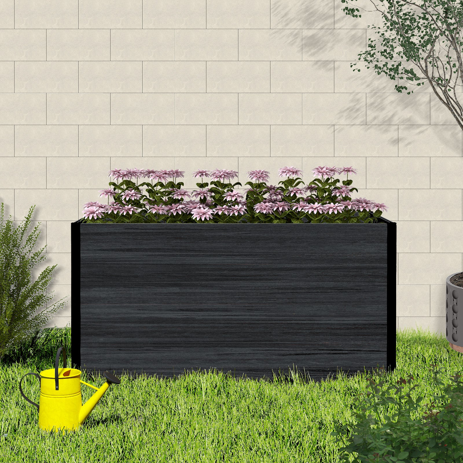 Courtyardmart 57.9in x 31.5in Outdoor Garden Box Raised Planter Bed for Flowers or Vegetables Above Ground Garden Bed for Backyard Patio Balcony or Garden