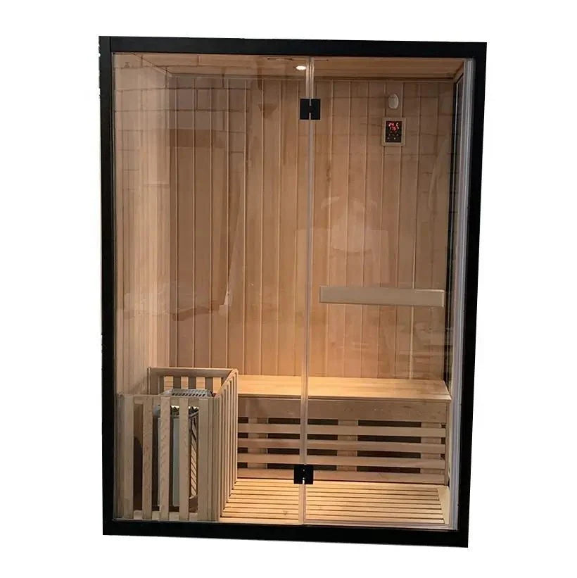 Courtyardmart 1-3 Person Indoor Sauna with Electric Heating, Premium Pine Wood Home Spa for House or Gym, Best Personal Sun Home Sauna Experience