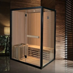 Courtyardmart 1-3 Person Indoor Sauna with Electric Heating, Premium Pine Wood Home Spa for House or Gym, Best Personal Sun Home Sauna Experience