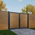 Courtyardmart 10ft x 6ft Composite Privacy Fence Gate Set with Strong Metal Frame, Wide Outdoor Entry for Garden, Backyard or Patio, Modern Fence Gate