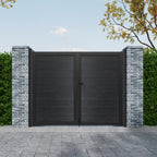 Courtyardmart 10ft x 6ft Composite Privacy Fence Gate Set with Strong Metal Frame, Wide Outdoor Entry for Garden, Backyard or Patio, Modern Fence Gate
