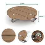 Courtyardmart 13.8in Round Wooden Plant Stand for Indoor Corner Living Room Balcony Patio Garden, 150lbs Capacity Display Base for Home Plant Decor