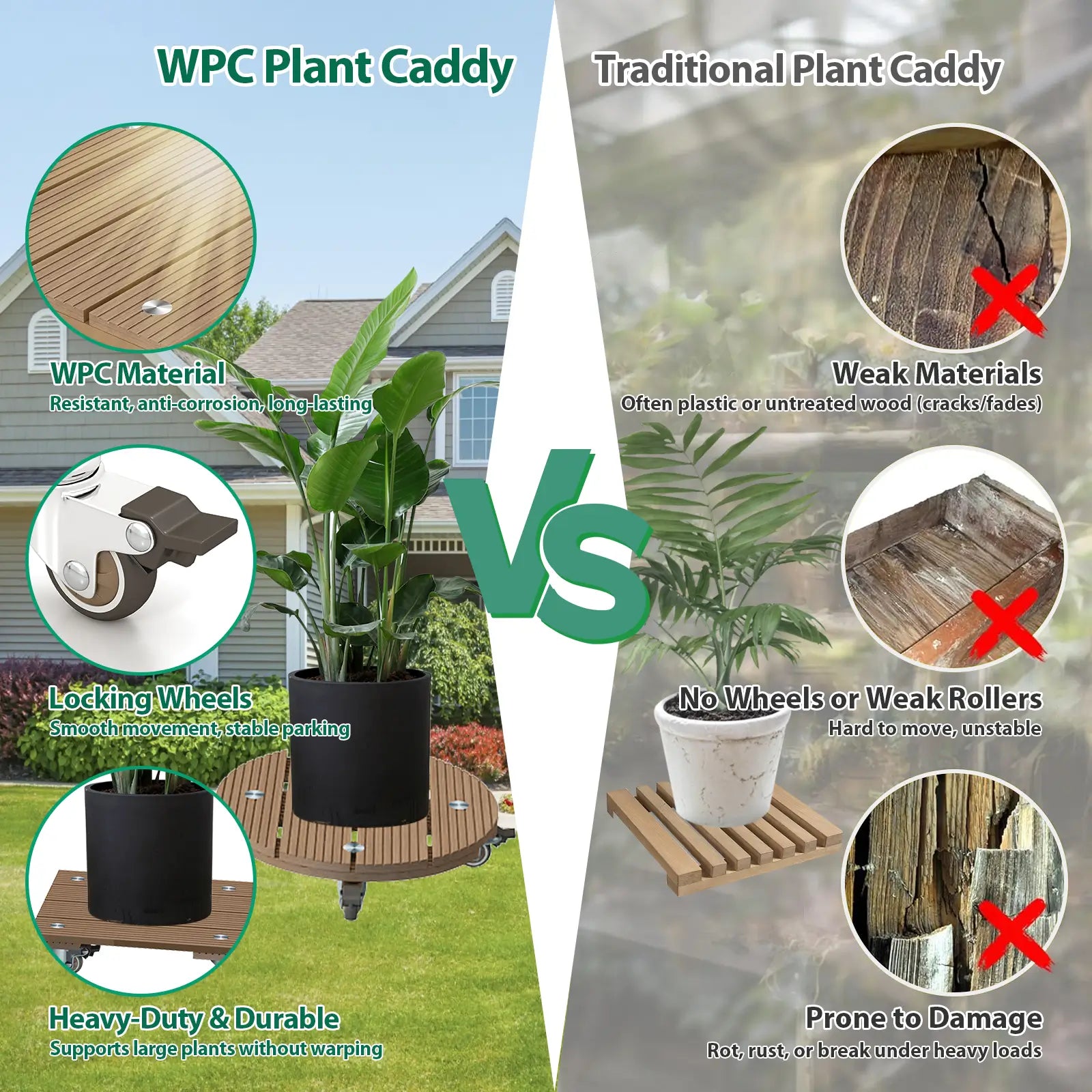 Courtyardmart 13.8in x 31.5in Plant Stand Bench Indoor Corner Display Base for Living Room Balcony Patio Garden, 150lbs Capacity Rectangular Plant Holder