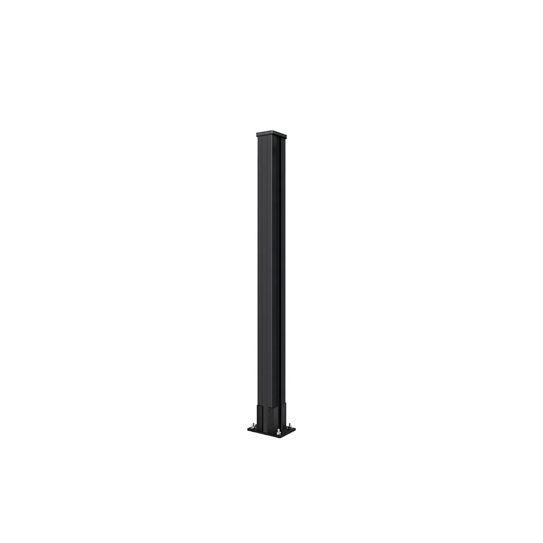 Courtyardmart black aluminum fence post for backyard fencing installation