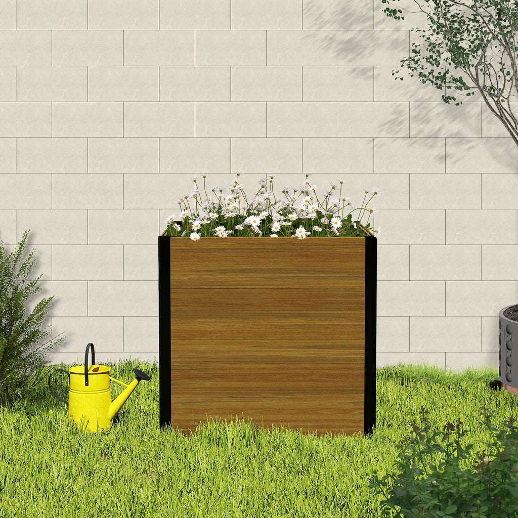 Courtyardmart 31.5in x 31.5in x 30in Outdoor Garden Box Raised Planter Bed Ideal for Backyard Patio Balcony or Garden Above Ground Flower or Vegetable Planter Box