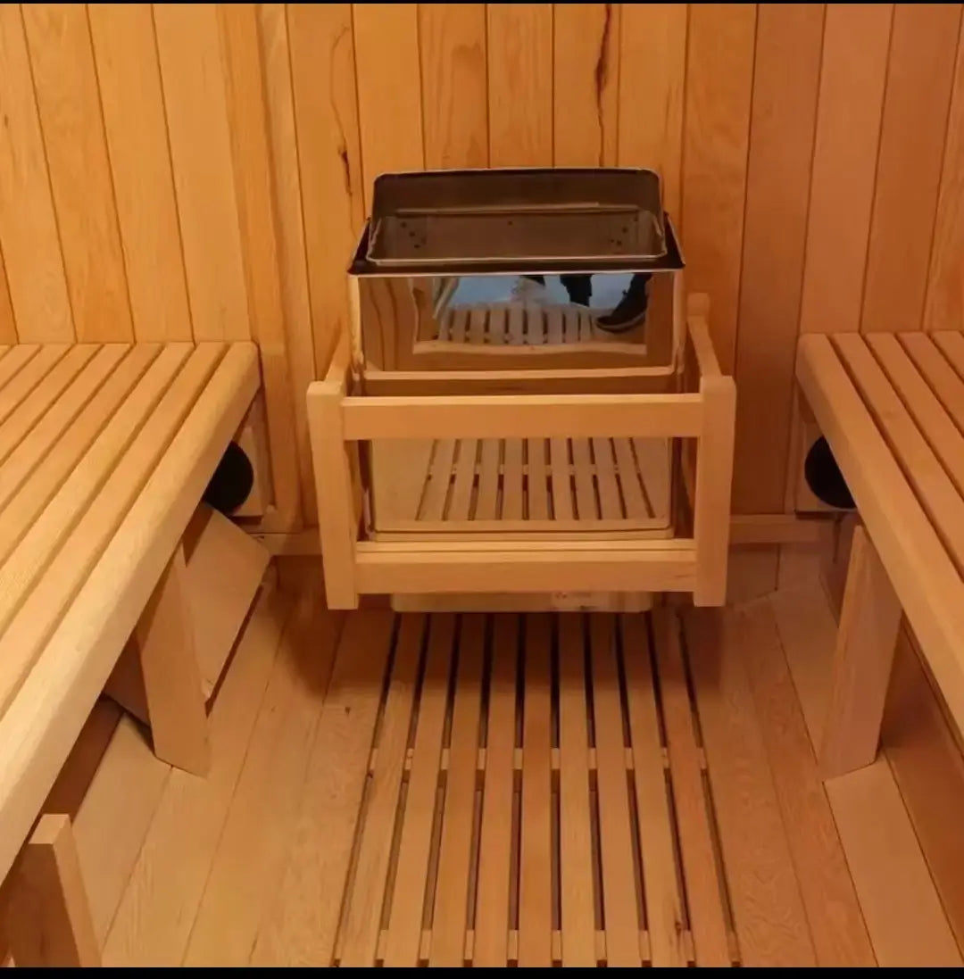 Courtyardmart 4-Person Cedar Wood Outdoor Sauna with Graphene Heating, Personal Indoor Luxury Spa for Home and Gym, Best Home and Outdoor Saunas Experience