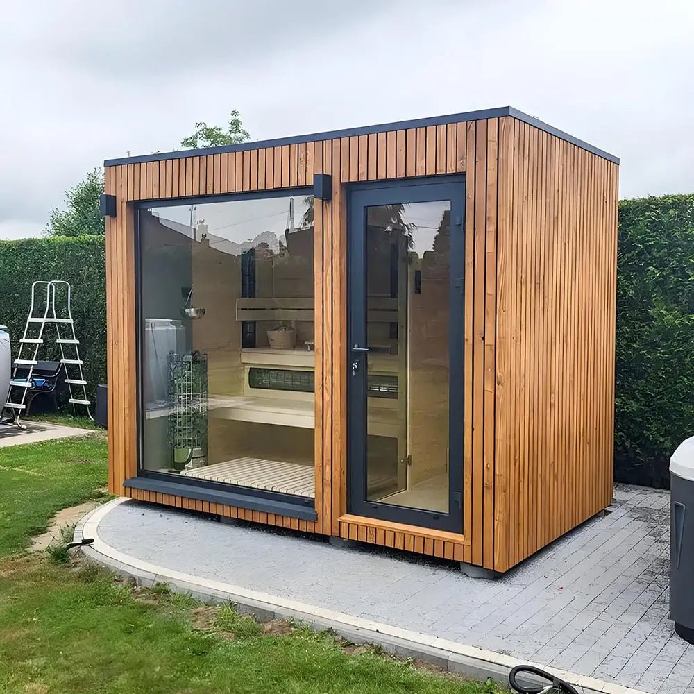 Courtyardmart 4-Person Cedar Wood Outdoor Sauna with Graphene Heating, Personal Indoor Luxury Spa for Home and Gym, Best Home and Outdoor Saunas Experience