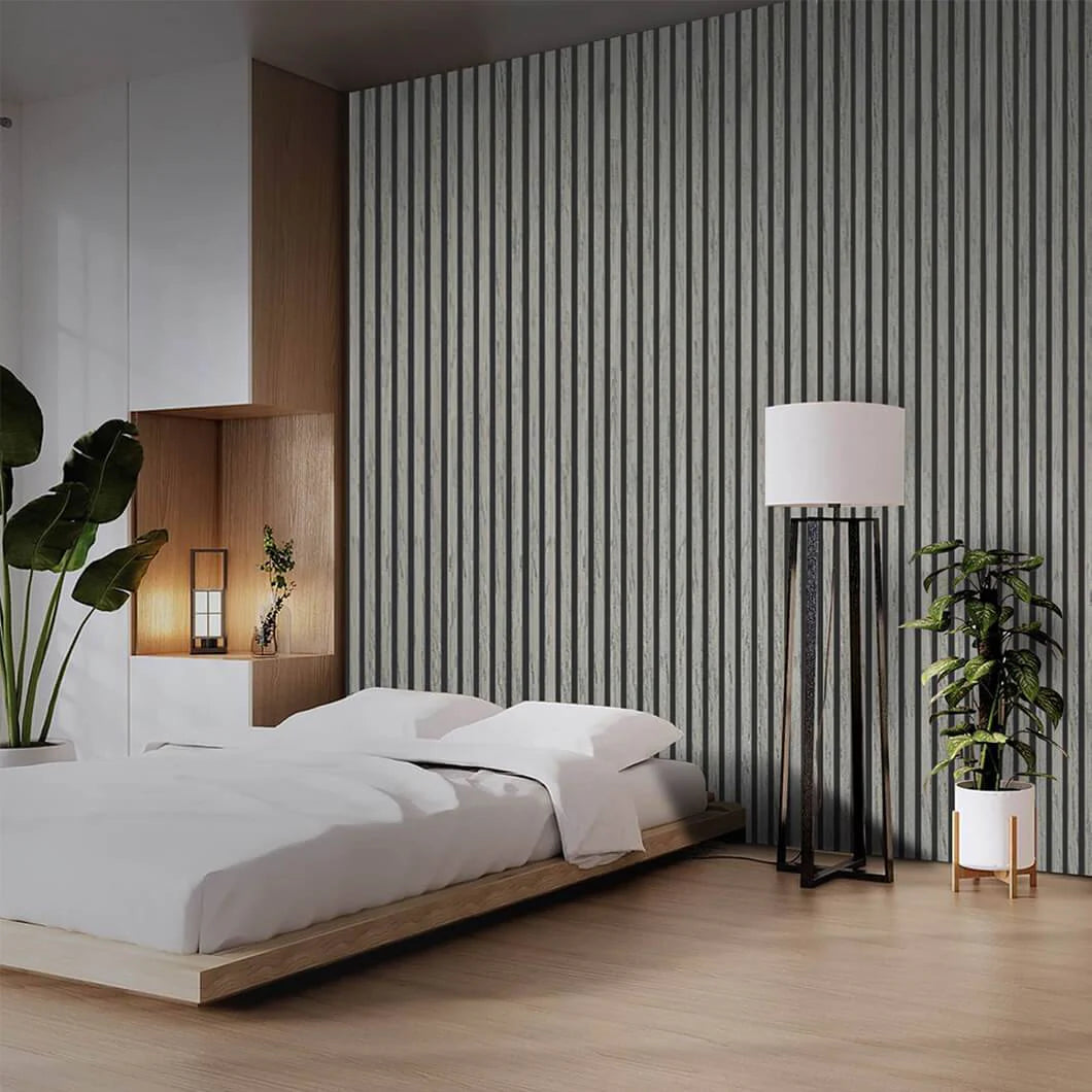 Courtyardmart 47in Wall Panels with Decorative Slat Design and Acoustic Function Available in 4 Classic Colors for Modern Homes or Office Walls