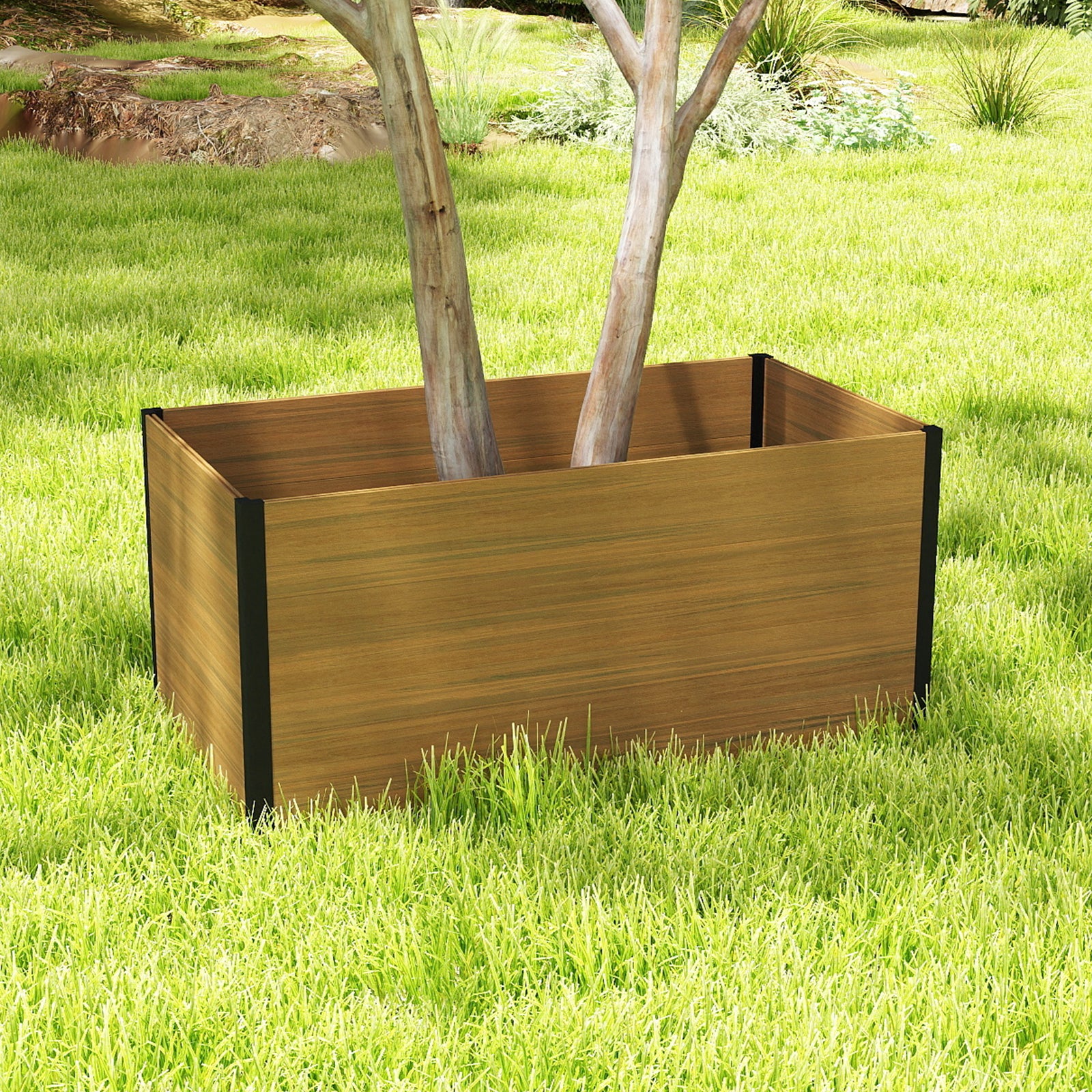 Courtyardmart 57.9in x 31.5in Outdoor Garden Box Raised Planter Bed for Flowers or Vegetables Above Ground Garden Bed for Backyard Patio Balcony or Garden