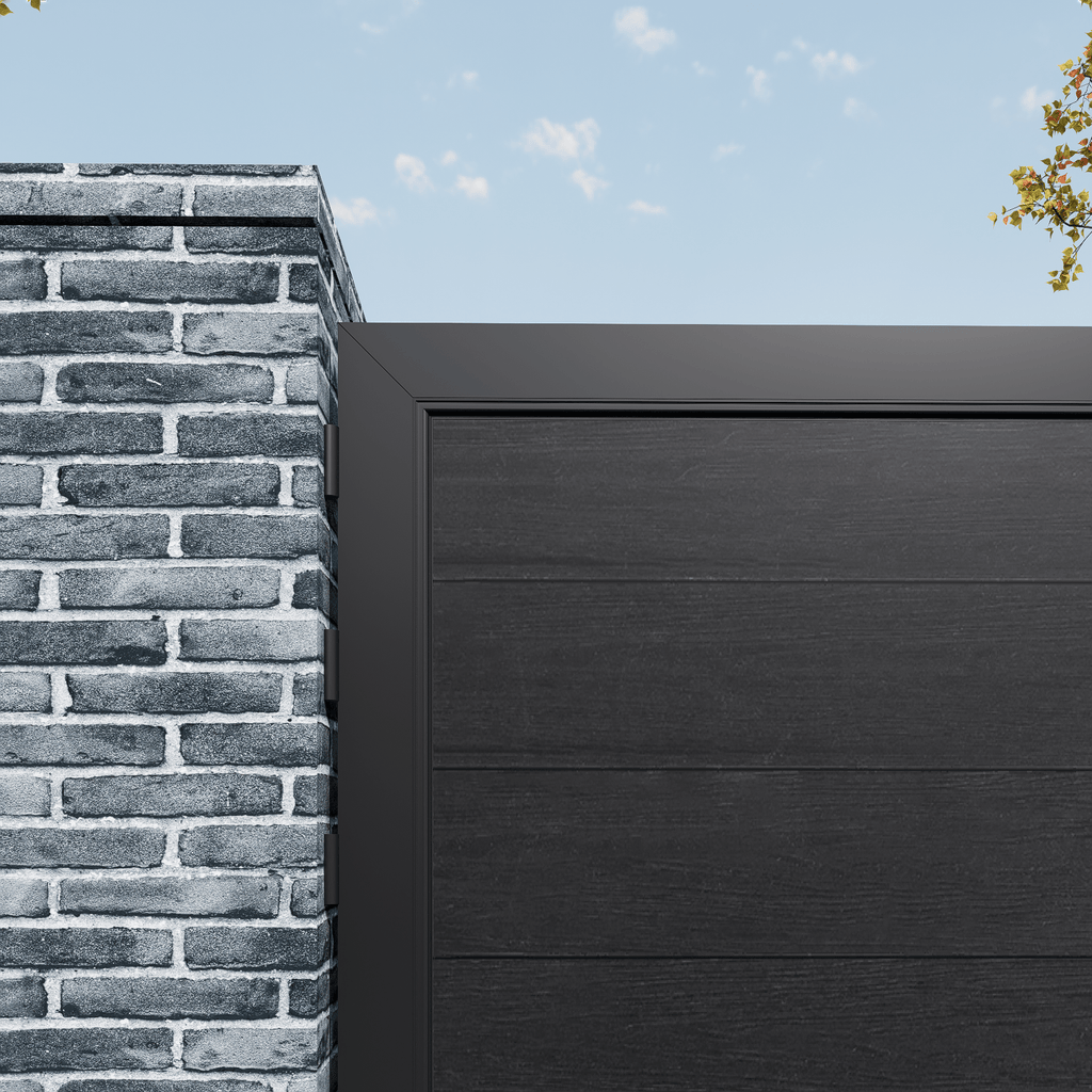 Courtyardmart 6ft x 4ft Composite Privacy Fence Gate Set with Sturdy Metal Frame, Ideal for Garden, Backyard, Patio or Outdoor Fence Gate