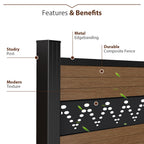 Courtyardmart 6ft x 6ft Carving Composite Privacy Fence Screen for Outdoor Decor, Garden, Backyard, Porch, Patio or Balcony