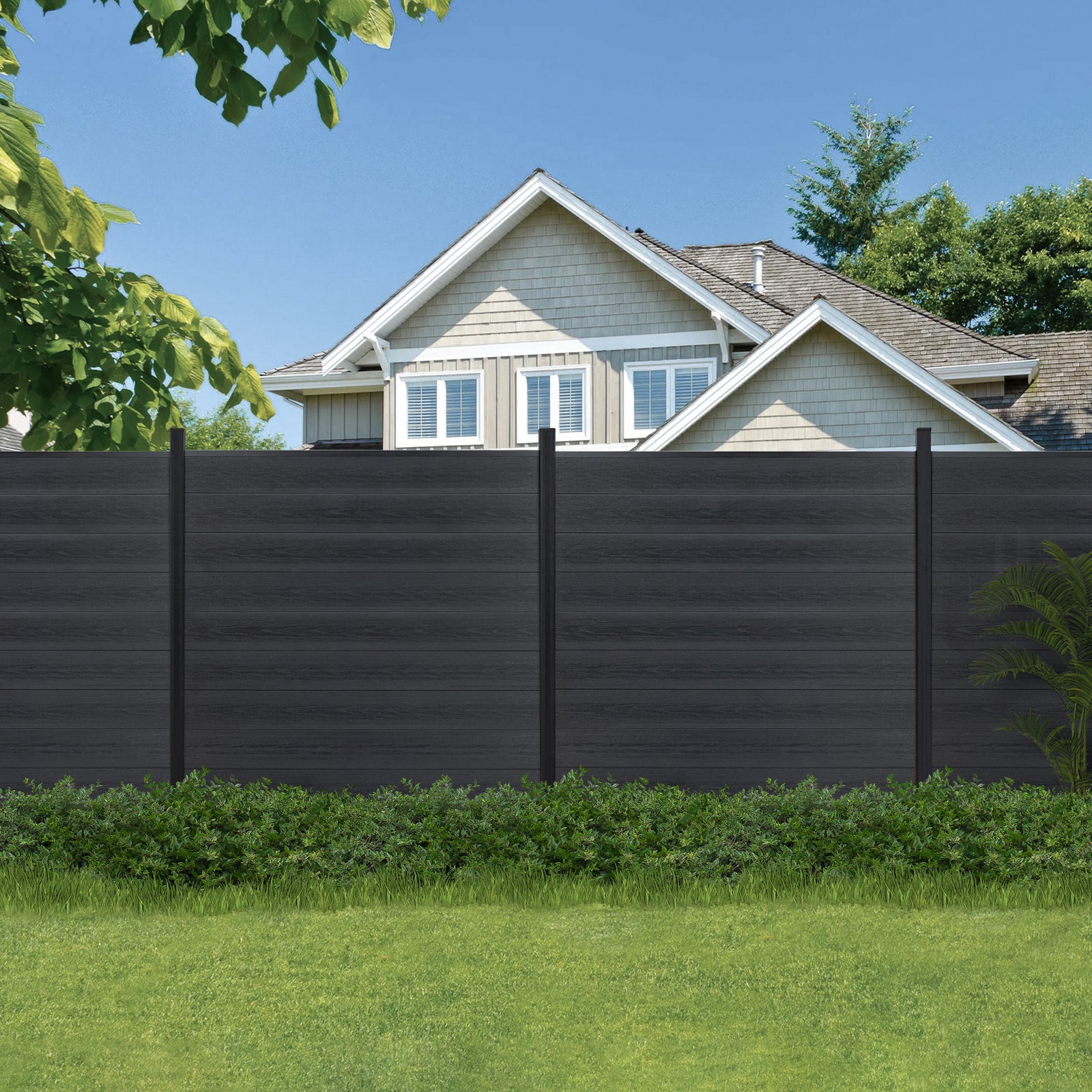 Courtyardmart 6ft x 6ft Composite Privacy Fence Screen Outdoor Decor Panel for Fence Building in Backyard Garden Patio Porch Balcony or Wall, Brushed Finish
