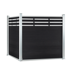 Courtyardmart 6ft x 6ft Composite Privacy Fence Screen with Brushed Finish and Silver Post for Backyard Garden Patio Porch Balcony or Outdoor Wall