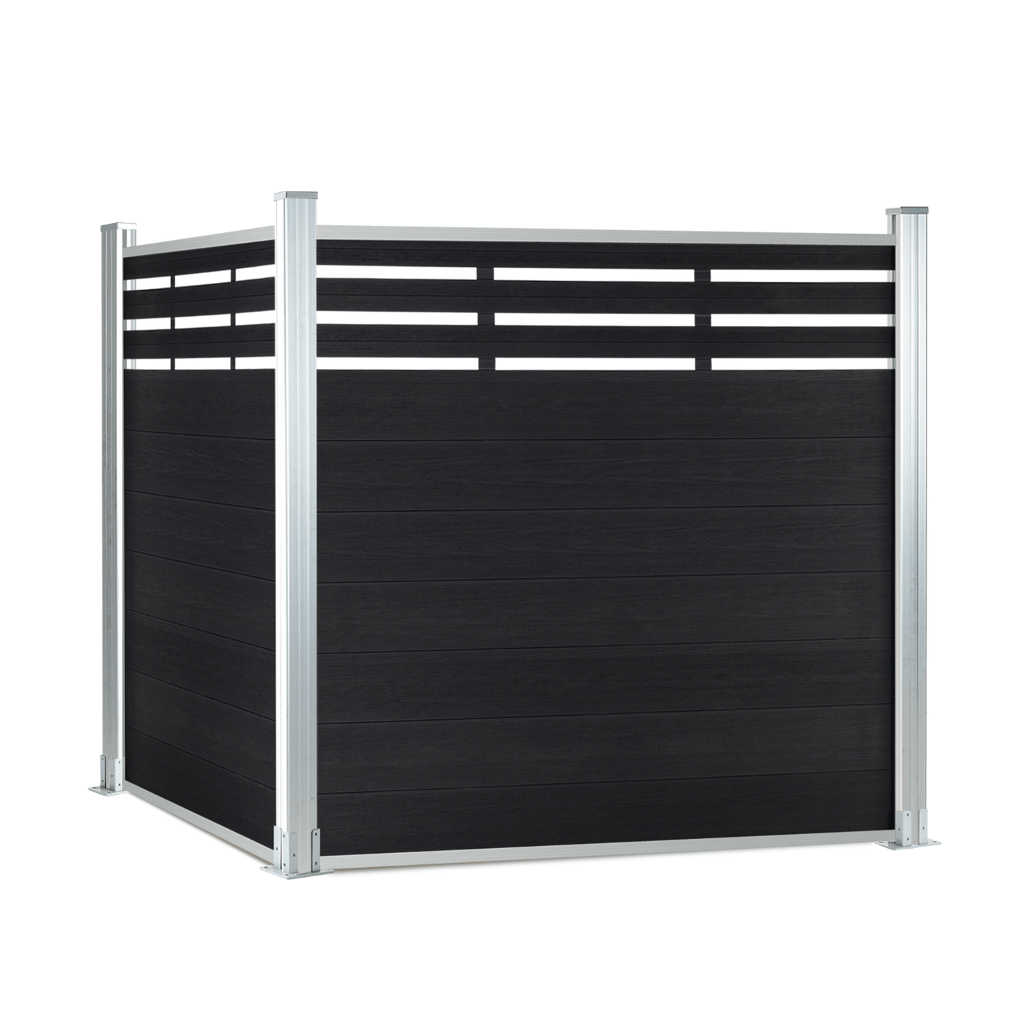 Courtyardmart 6ft x 6ft Composite Privacy Fence Screen with Brushed Finish and Silver Post for Backyard Garden Patio Porch Balcony or Outdoor Wall