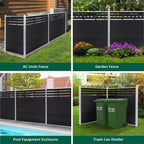 Courtyardmart 6ft x 6ft Composite Privacy Fence Screen with Brushed Finish and Silver Post for Backyard Garden Patio Porch Balcony or Outdoor Wall