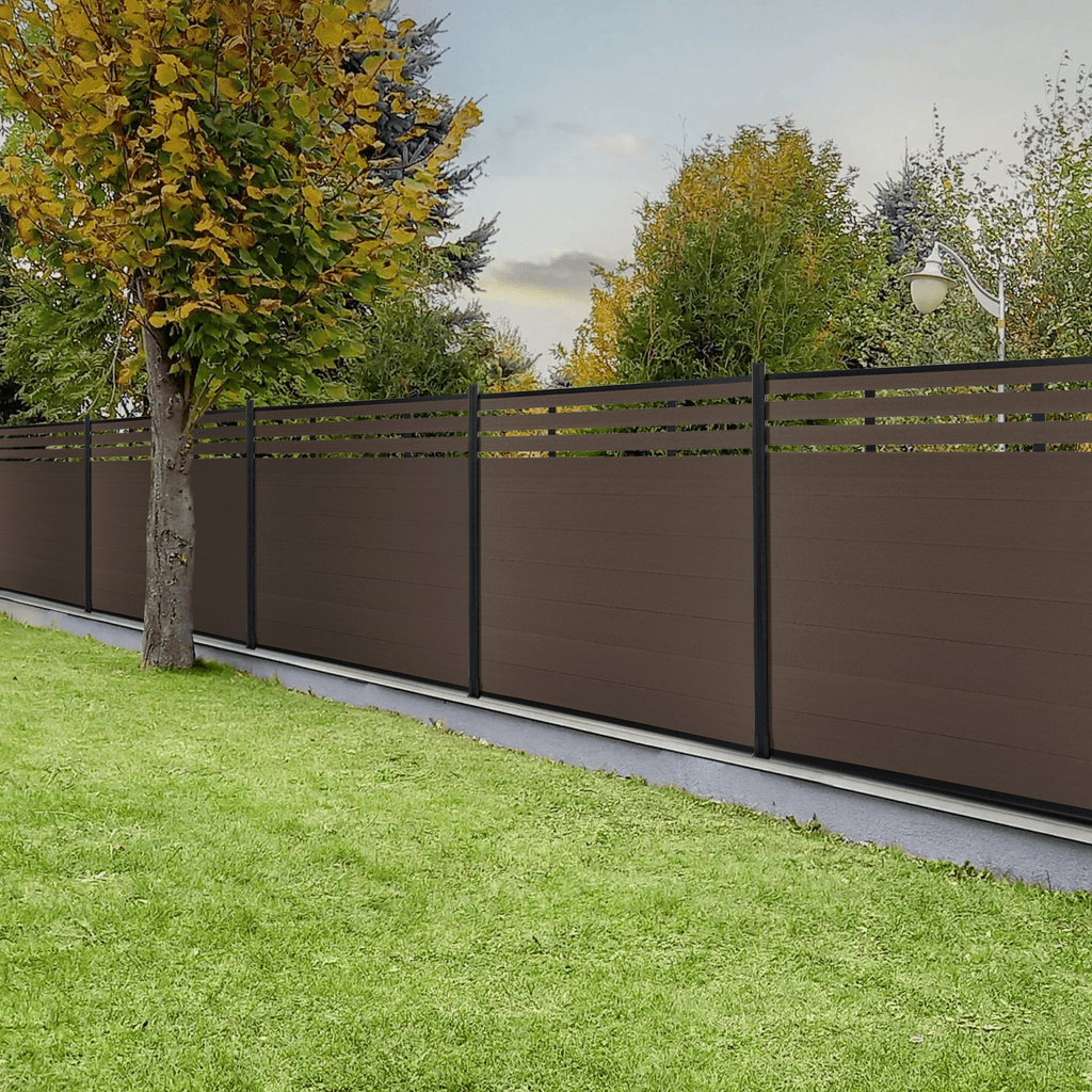 Courtyardmart 6ft x 6ft Composite Privacy Fence Screen with Grained Finish, Perfect for Outdoor Decor Backyard Garden, Patio Wall, and Fence Building