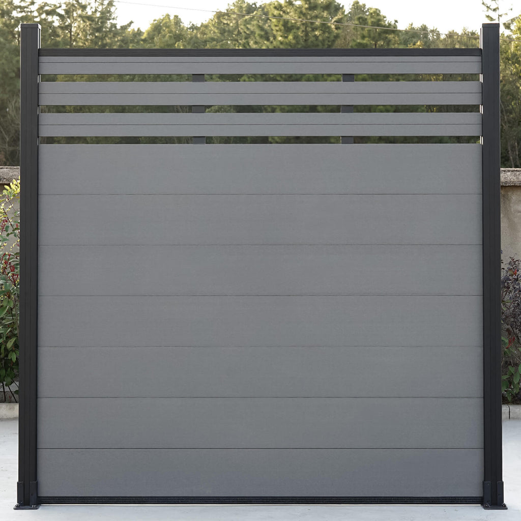 Courtyardmart 6ft x 6ft Composite Privacy Fence Screen with Grained Finish, Perfect for Outdoor Decor Backyard Garden, Patio Wall, and Fence Building