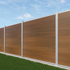 Courtyardmart 6ft x 6ft Composite Privacy Fence Screen with Silver Post and Brushed Finish for Fence Building and Outdoor Decor in Garden Patio Porch or Balcony